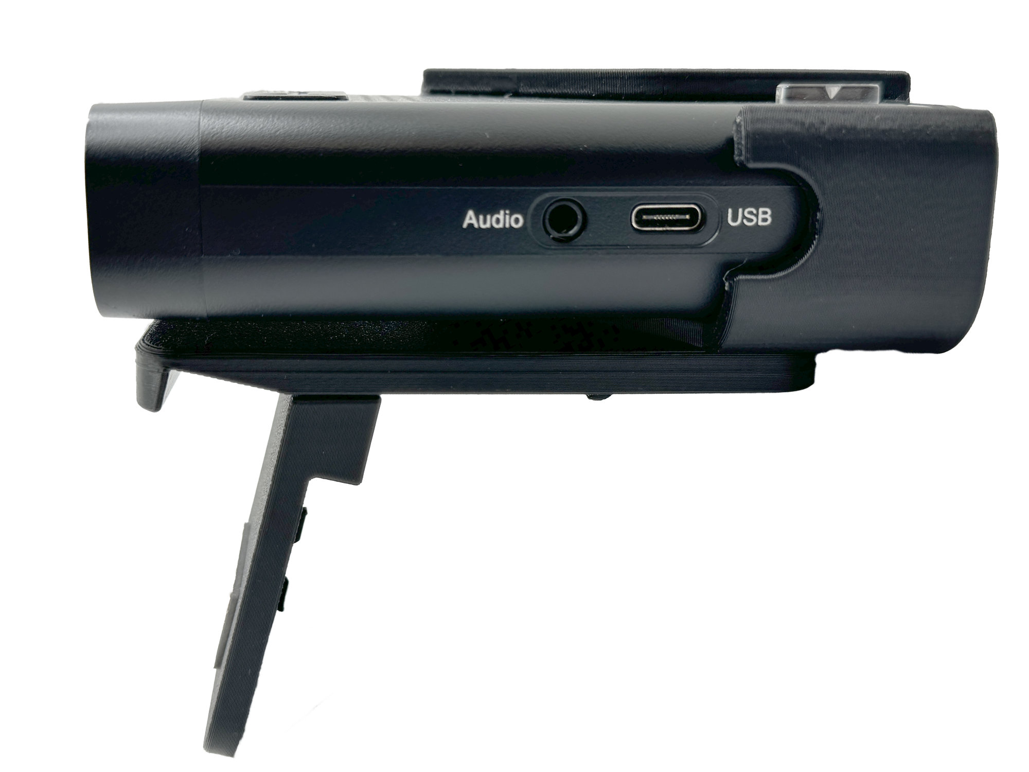A picture of the assembled unit from the right with installed Radenso DS1 unit