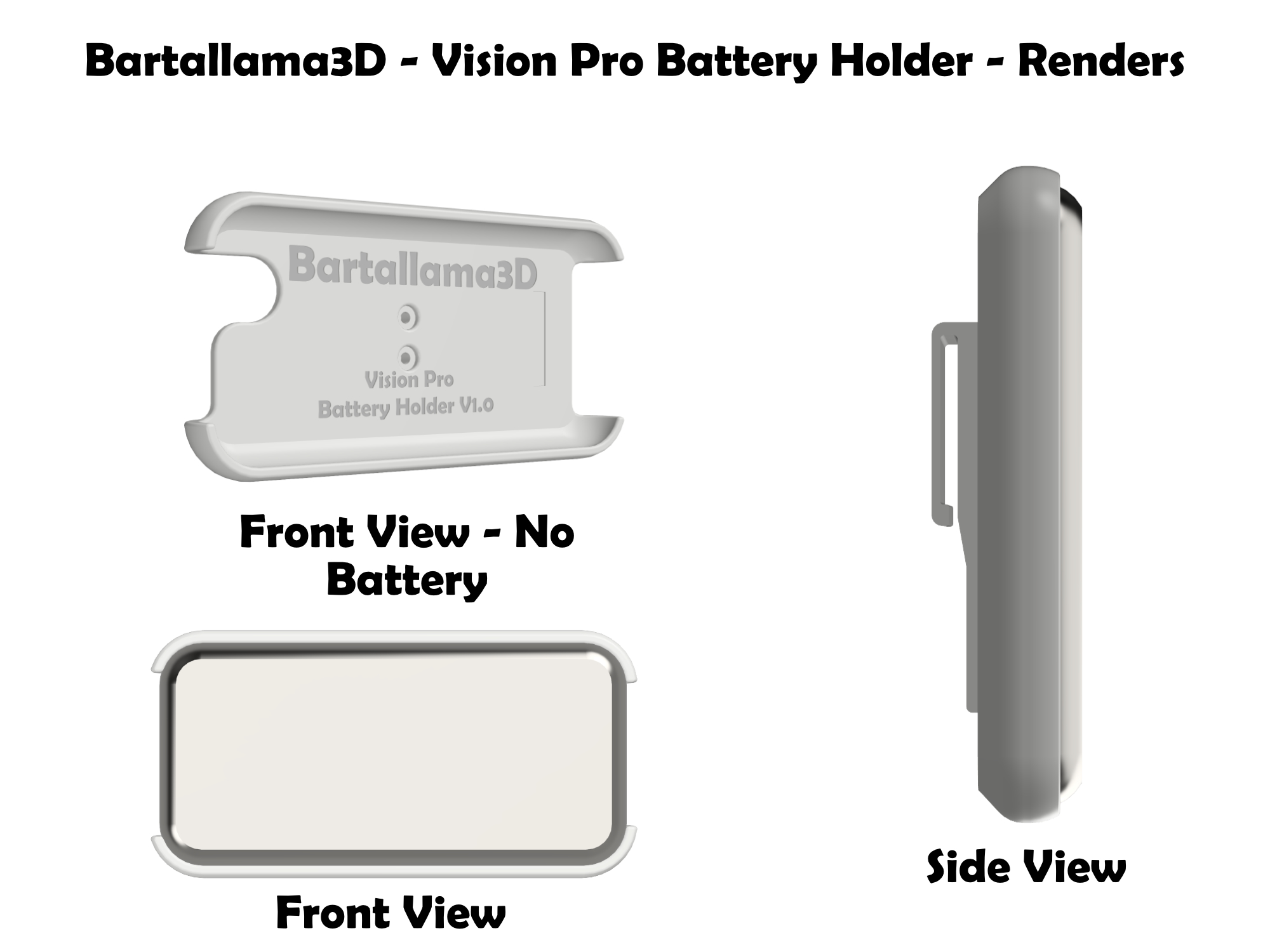 Renders of the unit front and side views